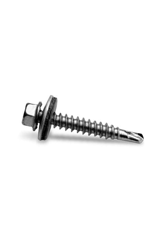 Self-drilling hex sheet metal screw with sealing washer 6×25